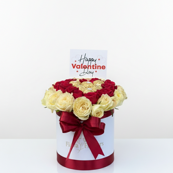 Golden Heart Premium Rose & Ferrero Rocher Gift Box