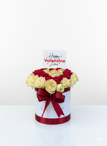 Golden Heart Premium Rose & Ferrero Rocher Gift Box