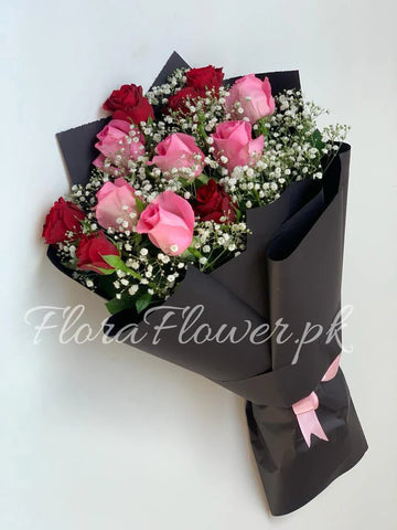 Heavenly Scents Crimson & Pink Rose Bouquet