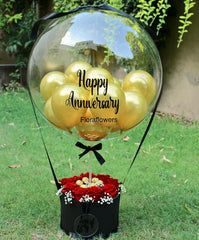 Golden Anniversary Hot Air Balloon Floral Box