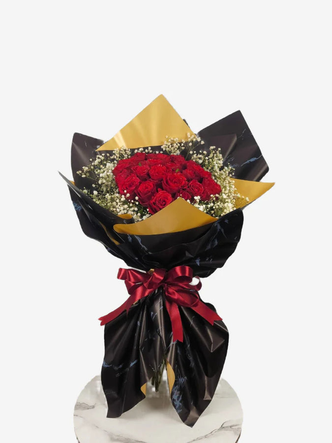 Midnight Crimson Premium Red Rose Bouquet