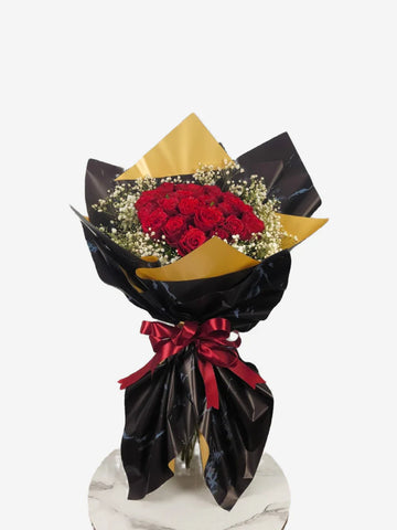 Midnight Crimson Premium Red Rose Bouquet
