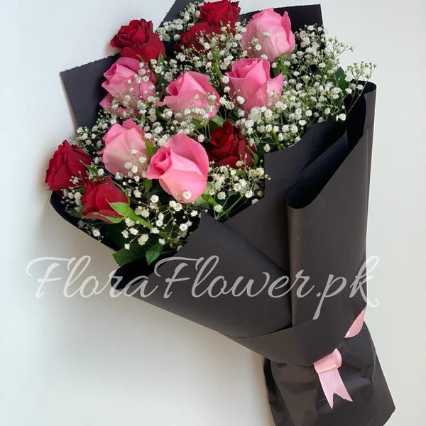 Fairy's Charm – 12 rose bouquet by Ivory Floral, same-day delivery in Lahore and Islamabad