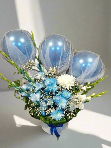 Father flora Sapphire Skies Floral & Balloon Box Arrangement