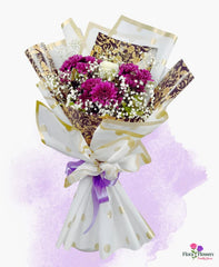 Royal Violet & Gold Floral Bouquet