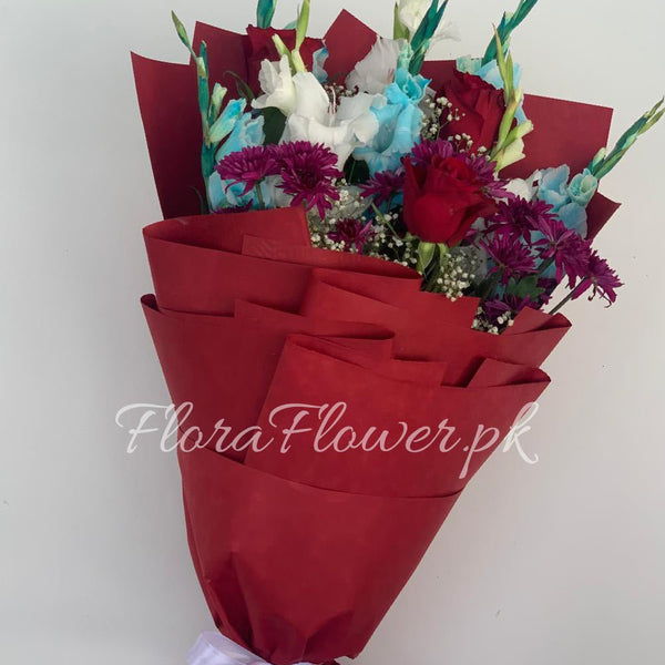 Spring Awakening – rose and chrysanthemum bouquet by Ivory Floral, same-day delivery in Lahore and Islamabad